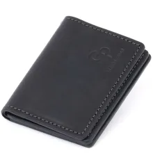 Візитниця з обкладинкою для ID-паспорта з натуральної шкіри GRANDE PELLE 11291 Чорна