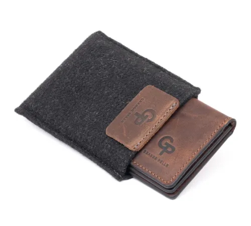 Візитниця з обкладинкою для ID-паспорта з натуральної шкіри GRANDE PELLE 11292 Коричнева