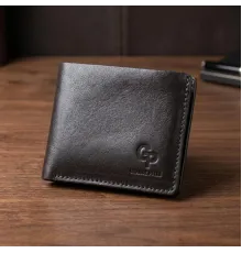 Портмоне вертикальне з круглим магнітом на два відділення GRANDE PELLE 11306 Чорне