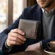 Портмоне горизонтальне Amico на магніті на два відділення GRANDE PELLE 11321 Коричневе