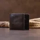 Якісне портмоне в гладкій шкірі на магнітах GRANDE PELLE 11307 Коричневе