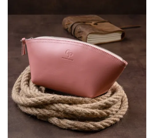 Жіноча косметичка зі шкіри Amelin GRANDE PELLE 11299 Пудровая