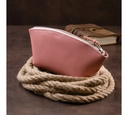Жіноча косметичка зі шкіри Amelin GRANDE PELLE 11299 Пудровая