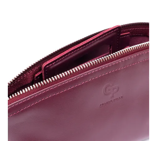 Жіноча косметичка зі шкіри Amelin GRANDE PELLE 11300 Сливова