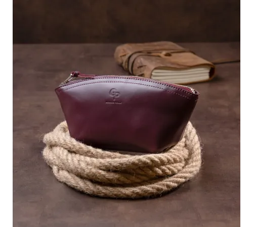 Жіноча косметичка зі шкіри Amelin GRANDE PELLE 11300 Сливова