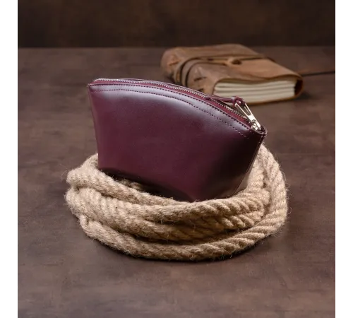 Жіноча косметичка зі шкіри Amelin GRANDE PELLE 11300 Сливова