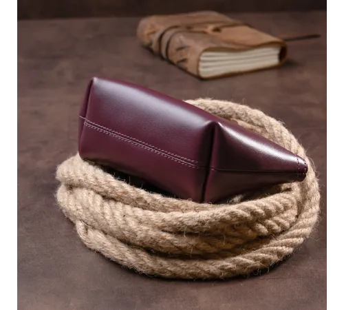 Жіноча косметичка зі шкіри Amelin GRANDE PELLE 11300 Сливова