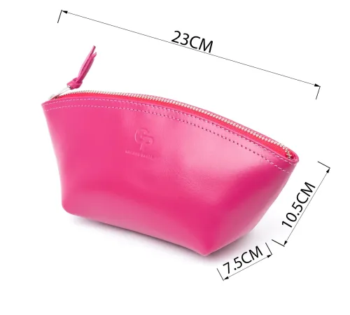Жіноча косметичка зі шкіри Amelin GRANDE PELLE 11301 Фуксія