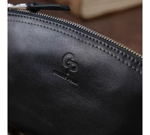 Жіноча косметичка зі шкіри Amelin GRANDE PELLE 11302 Чорна