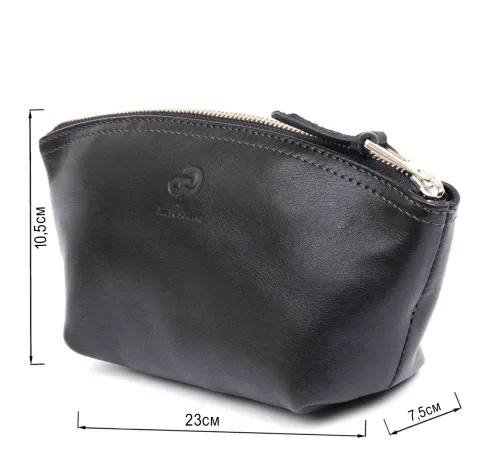 Жіноча косметичка зі шкіри Amelin GRANDE PELLE 11302 Чорна