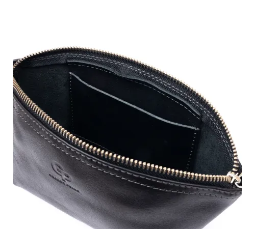 Жіноча косметичка зі шкіри Amelin GRANDE PELLE 11302 Чорна