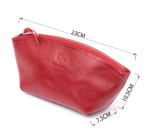 Жіноча косметичка зі шкіри Amelin GRANDE PELLE 11303 Червона