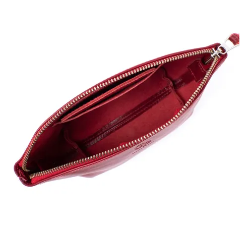 Жіноча косметичка зі шкіри Amelin GRANDE PELLE 11303 Червона
