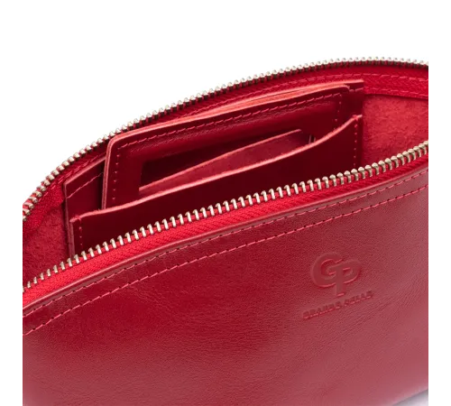 Жіноча косметичка зі шкіри Amelin GRANDE PELLE 11303 Червона