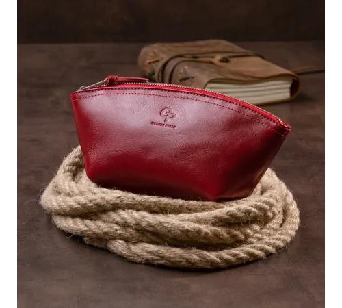 Жіноча косметичка зі шкіри Amelin GRANDE PELLE 11303 Червона