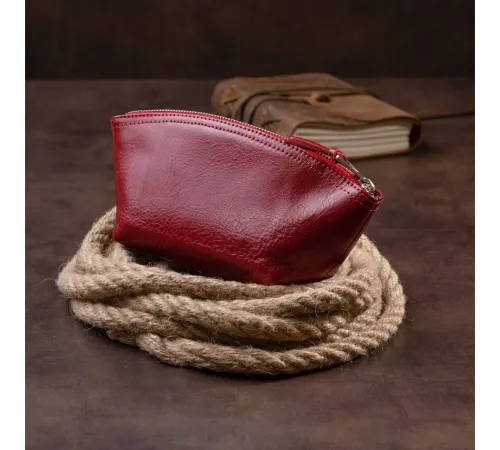 Жіноча косметичка зі шкіри Amelin GRANDE PELLE 11303 Червона