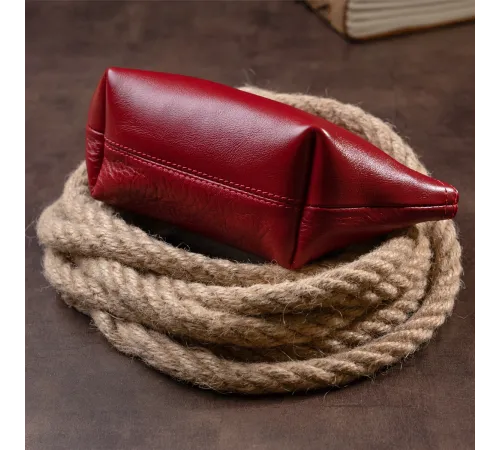 Жіноча косметичка зі шкіри Amelin GRANDE PELLE 11303 Червона