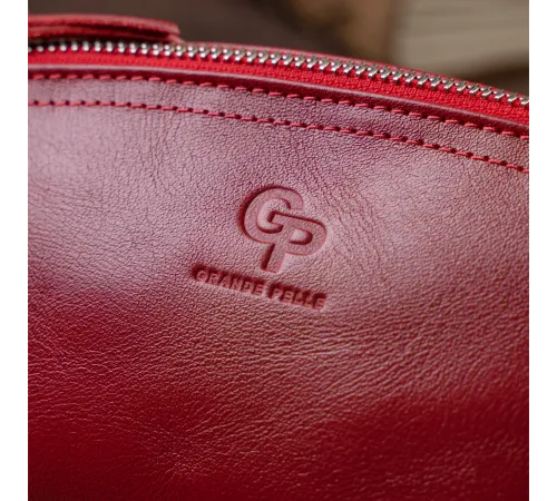 Жіноча косметичка зі шкіри Amelin GRANDE PELLE 11303 Червона