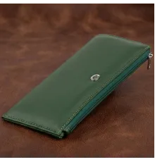 Горизонтальний тонкий гаманець зі шкіри унісекс ST Leather 19328 Зелений