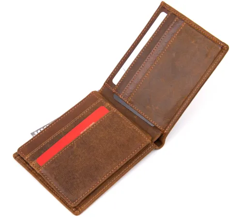 Портмоне унісекс матове Vintage 20421 Коричневе