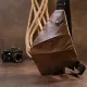 Чоловіча сумка слінг з екошкіри для документів та міста Vintage 20566 Темно Коричнева