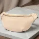 Практична шкіряна сумка на пояс GRANDE PELLE 11357 Бежевий