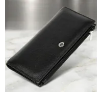 Практичний жіночий шкіряний гаманець ST Leather 19378 Чорний