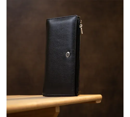 Практичний жіночий шкіряний гаманець ST Leather 19378 Чорний