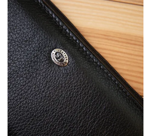 Практичний жіночий шкіряний гаманець ST Leather 19378 Чорний