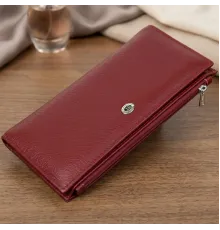 Стильний шкіряний гаманець для жінок ST Leather 19380 Темно-червоний