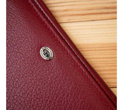 Стильний шкіряний гаманець для жінок ST Leather 19380 Темно-червоний