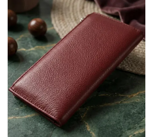 Стильний шкіряний гаманець для жінок ST Leather 19380 Темно-червоний