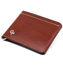 Чоловічий шкіряний затиск для грошей GRANDE PELLE 11361 Коричневий