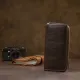 Шкіряне жіноче глянцеве портмоне GRANDE PELLE 11466 Коричневий