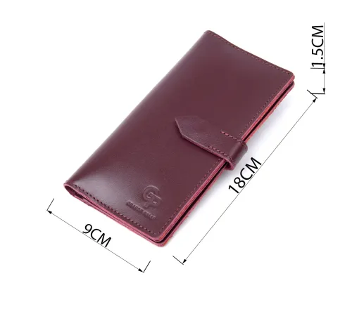 Шкіряне глянсове портмоне GRANDE PELLE 11467 Бордовий
