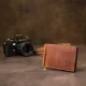 Чоловічий шкіряний вінтажний затиск GRANDE PELLE 11477 Коричневий