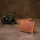 Чоловічий шкіряний вінтажний затиск GRANDE PELLE 11477 Коричневий
