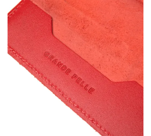 Яскрава обкладинка на паспорт з натуральної шкіри GRANDE PELLE 11484 Червоний
