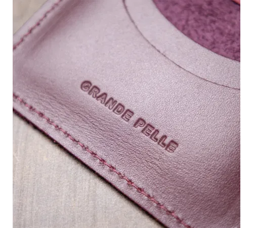 Шкіряна обкладинка для автодокументів GRANDE PELLE 11491 Бордовий