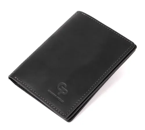 Шкіряна обкладинка для документів GRANDE PELLE 11494 Чорний