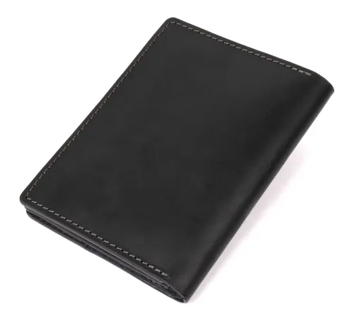 Шкіряна обкладинка для документів GRANDE PELLE 11494 Чорний