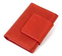 Шкіряна вінтажна візитниця GRANDE PELLE 11407 Червоний