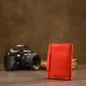 Шкіряна вінтажна візитниця GRANDE PELLE 11407 Червоний