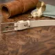 Тонкий шкіряний ремінь для жінок GRANDE PELLE 11447 Бежевий