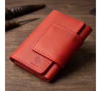Матове вінтажне портмоне GRANDE PELLE 11459 Червоний