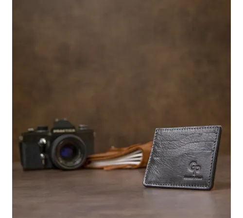Шкіряний картхолдер GRANDE PELLE 11500 Чорний