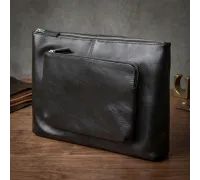 Шкіряна чоловіча сумка для ноутбука GRANDE PELLE 11437 Чорний