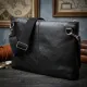 Шкіряна чоловіча сумка для ноутбука GRANDE PELLE 11437 Чорний