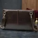 Шкіряна чоловіча прямокутна сумка для ноутбука GRANDE PELLE 11438 Коричневий