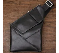 Шкіряна чоловіча сумка через плече GRANDE PELLE 11439 Чорний